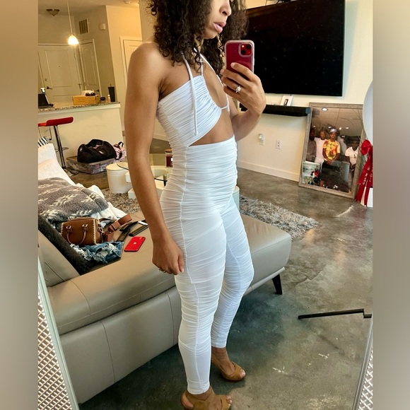 Fashion Nova Snow White Give Me More Ruched Jumpsuit - Picture 3 of 9